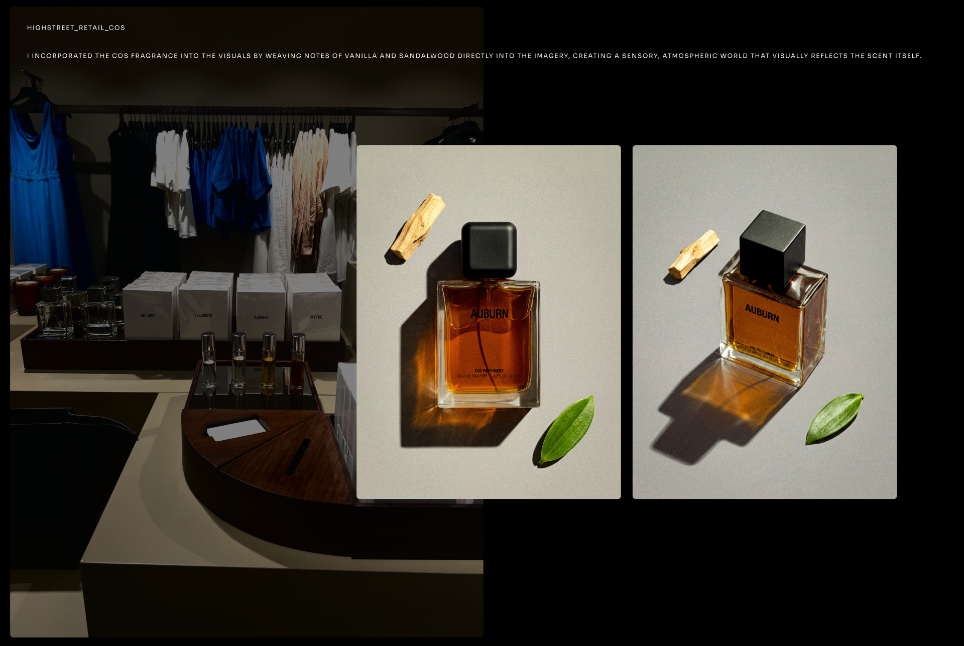 COS Auburn fragrance campaign visuals