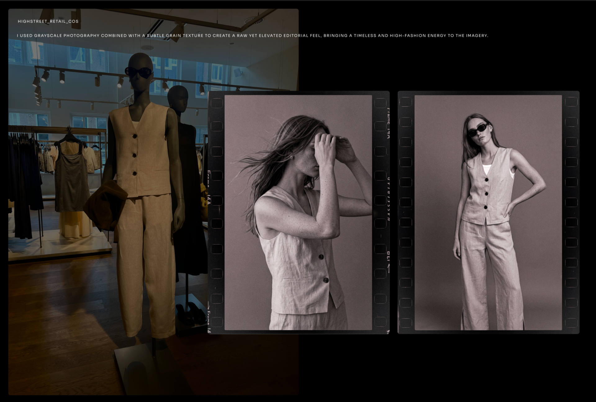 COS grayscale editorial visuals
